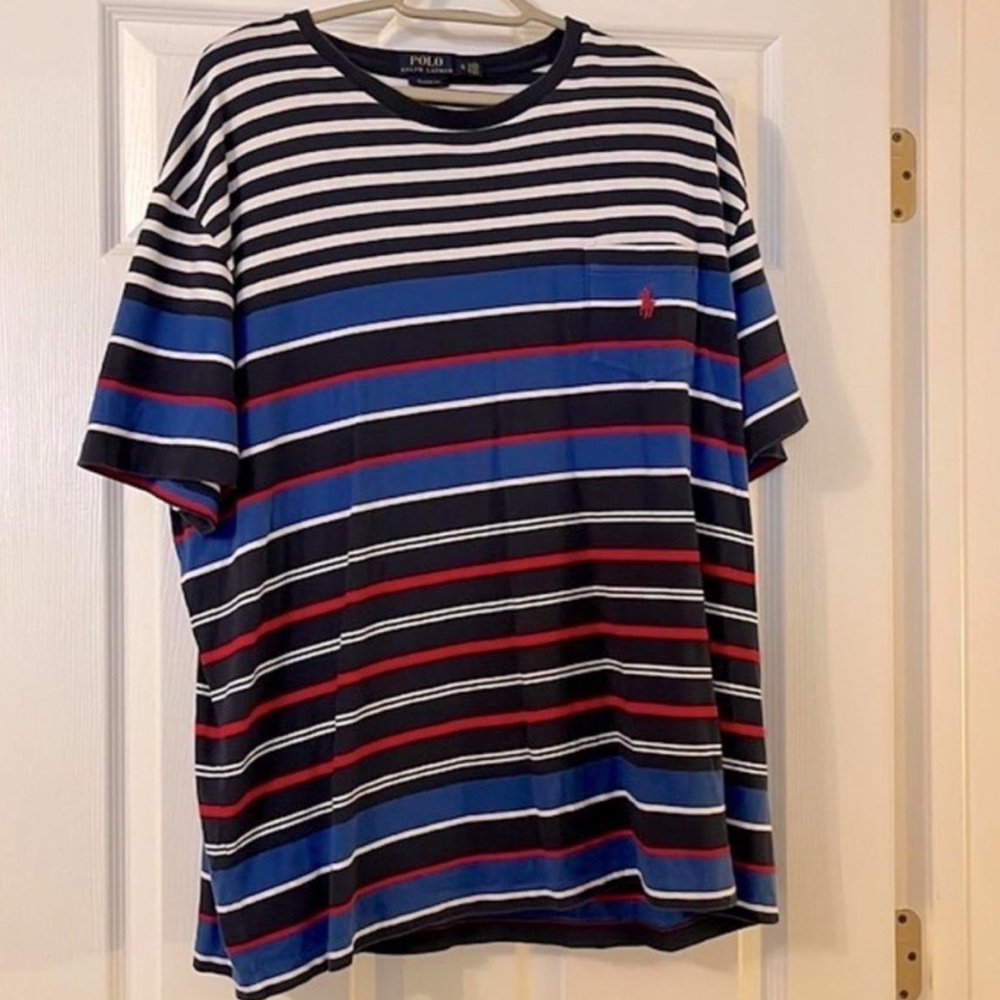 Polo by Ralph Lauren Men's Striped Short Sleeve Tee - Black, Blue, Red